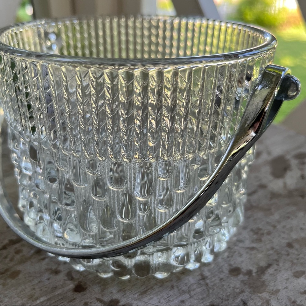 Vintage Teleflora Ice Bucket with Chrome Handle Mid-Century